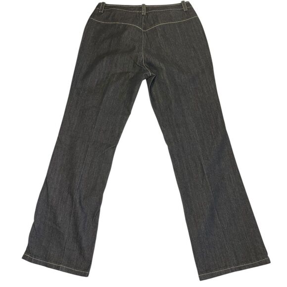 Kenneth Cole Gray Flare Jeans Size 2 Pintuck Y2K Style Discontinued $98 MSRP - Picture 2 of 11